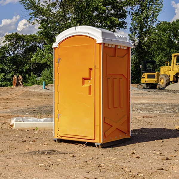 how often are the porta potties cleaned and serviced during a rental period in Linn